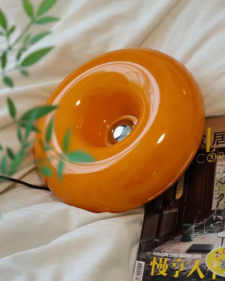 Glass Donut Lamp Orange-5