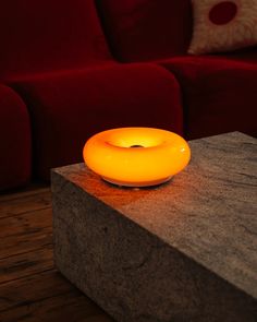 Glass Donut Lamp Orange